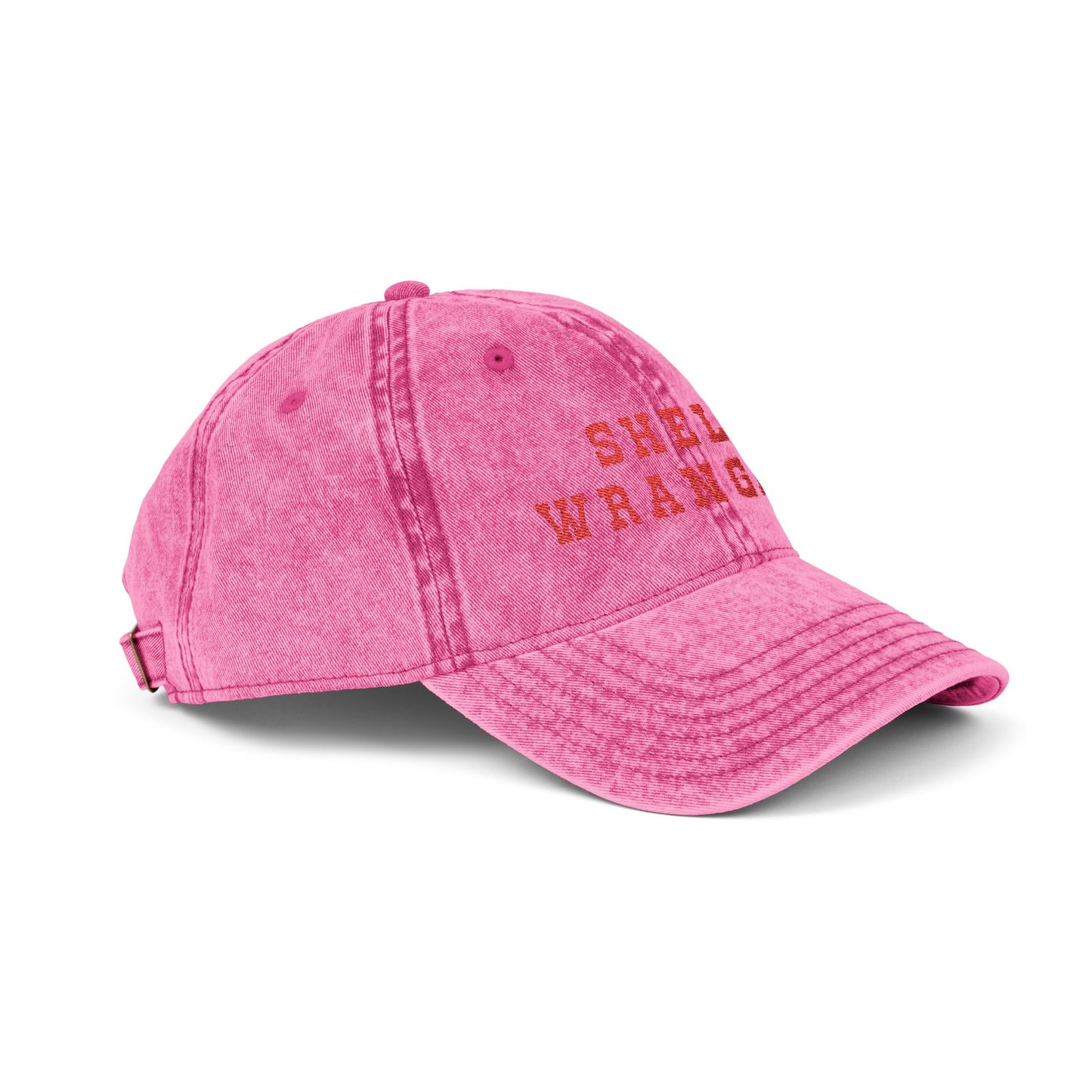 Pink Vintage Wash Dad Cap with Coastal Cowgirl Style and Shell-inspired embroidery Shell Wrangler Hat