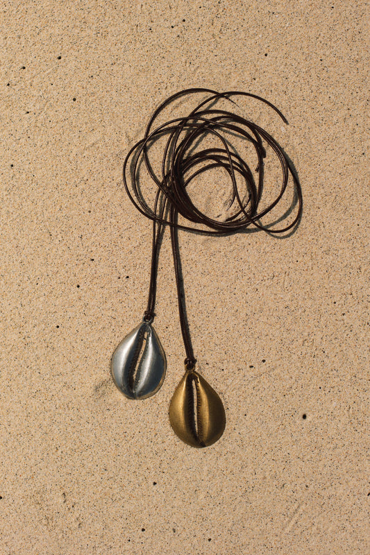 Metal Pendant Statement Necklace with Leather Cord